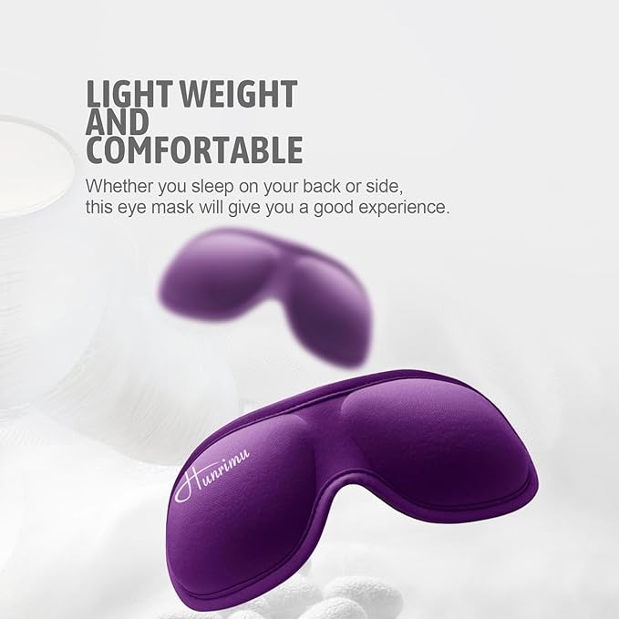 Sleep Eye Mask for Women Men, Eye Covers for Sleeping, 3D Sleep Mask for Travel Yoga Nap (Purple) - Bloomnest
