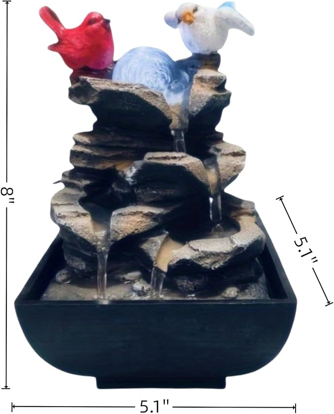 Indoor Water Fountain, Small Water Fountain Indoor, Indoor Water Feature with Desk Waterfall, Zen Table Top Fountains for Home Office Desk Decor, Mini Tabletop Fountains - Bloomnest
