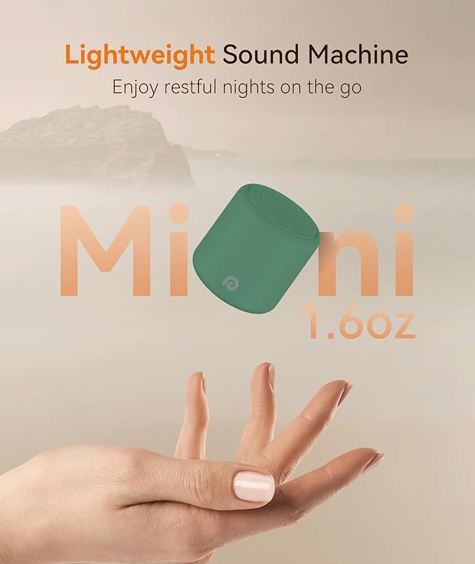 Dreamegg Travel White Noise Machine - Portable Sound Machine for Baby Adults, Travel Sound Machine for Sleep, 16 Nature Sound, Timer, White Noise Machine for Sleeping Gift, Pine