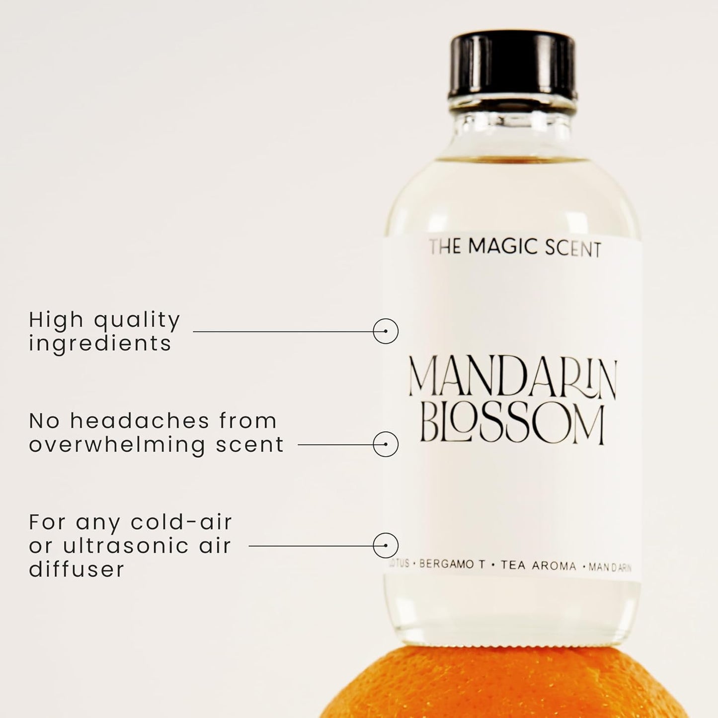 The Magic Scent Mandarin Blossom Diffuser Oil - Hotel & Home Luxury Scents Inspired by St. Regis Hotel, Maldives - Diffuser Oil Scents for Home Designed for Use in All Diffusers - 4 fl oz, 120 mL