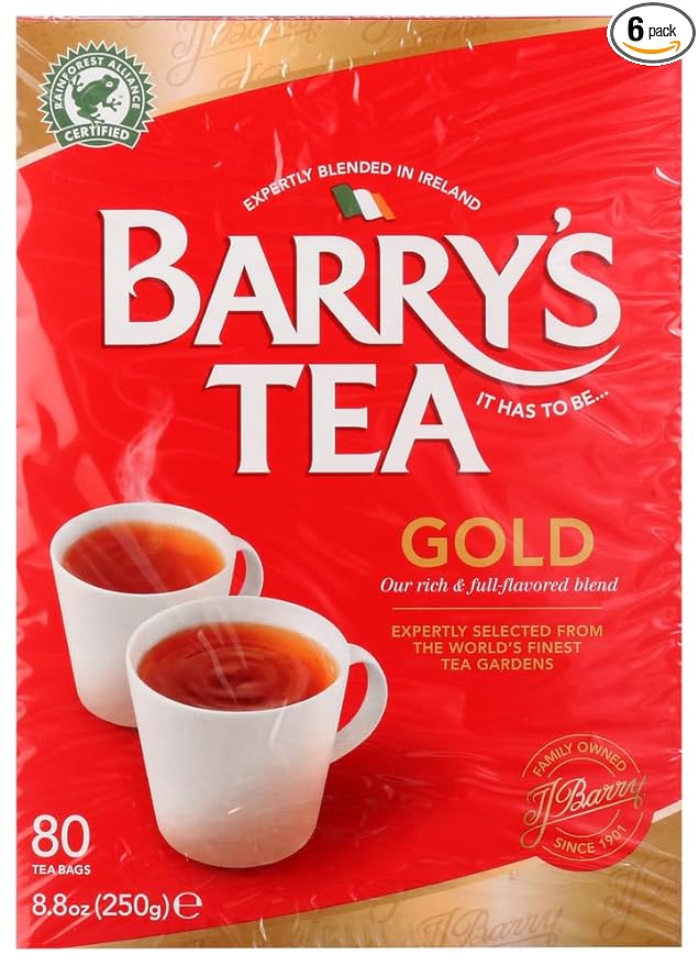 Barry's Tea Gold Blend, 80-Tea Bag Boxes (Pack of 6) - Bloomnest