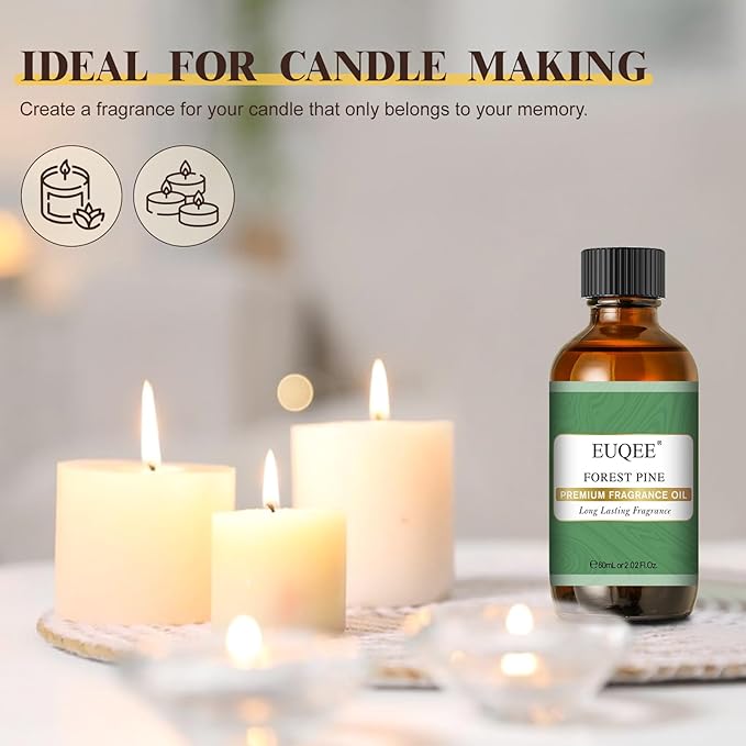 EUQEE Forest Pine Fragrance Oil Premium Fragrance Essential Oil 2.02 Fl oz with Glass Dropper for Diffusers, Soap Making, DIY Candle (60ml) - Bloomnest