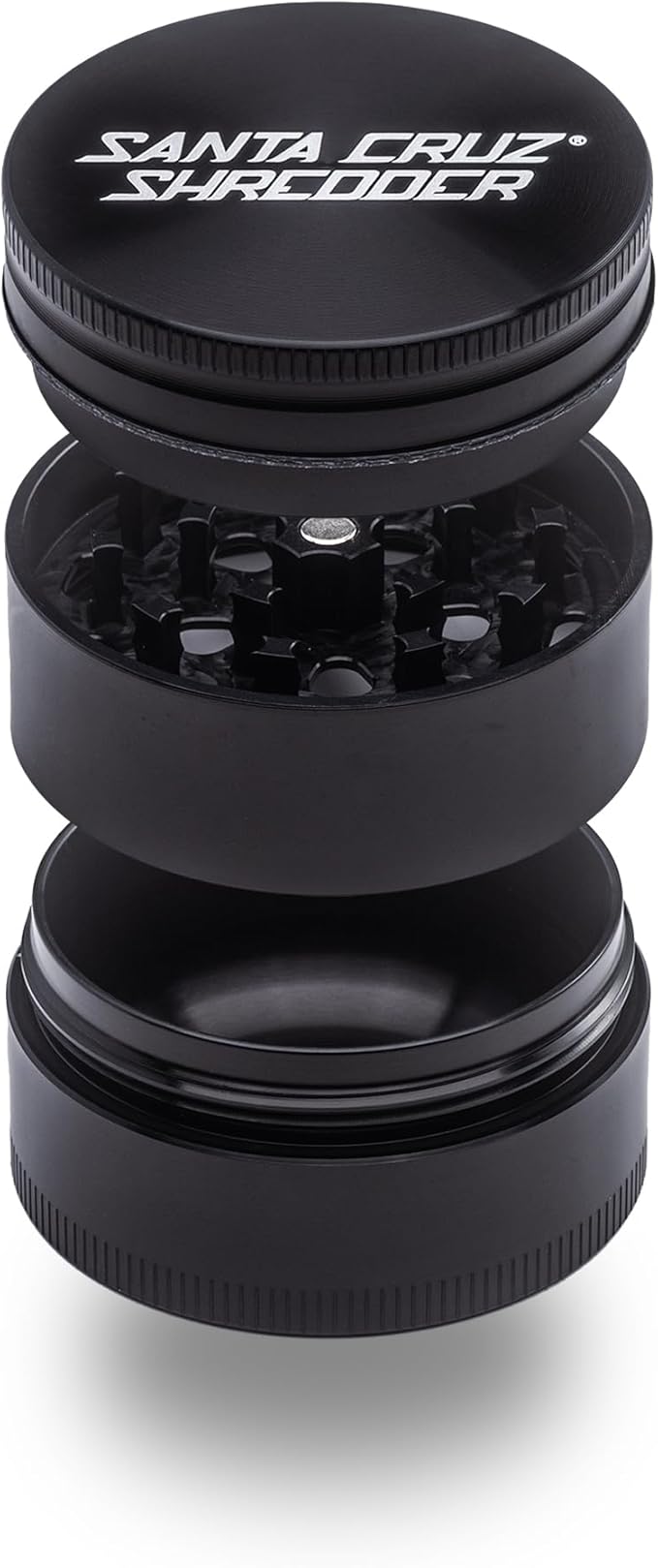 Santa Cruz Shredder Herb Grinder 3 Piece Medium 2 1/8" Superior Grip and Aluminium (Black) - Bloomnest