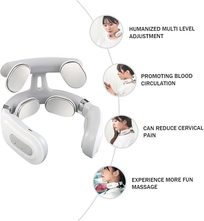 Vitality Magic Pro 2.0 Neck Relaxation Device - Portable Massager with Heat & Vibration Modes Bloomnest