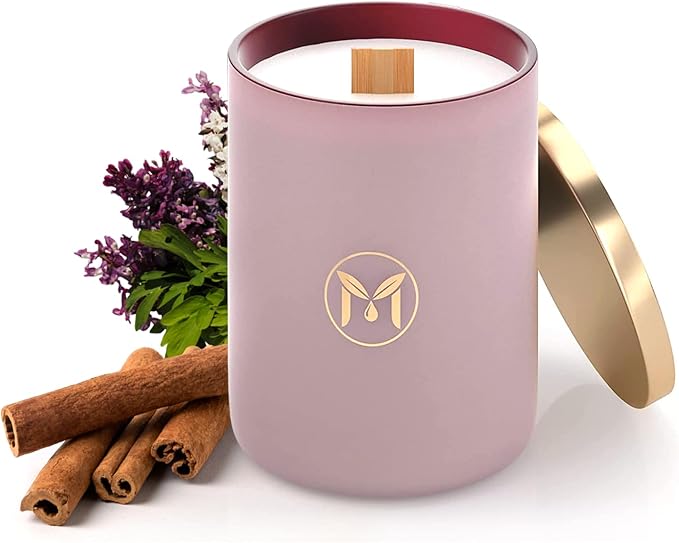 MyrrhUSA Sandalwood Patchouli Scented Candle – 15 oz Natural Soy Wax with Crackling Wooden Wick & Essential Oils, 80 Hour Burn, Luxury Aromatherapy Candle for Relaxation, Home Décor & Gift Purpose - Bloomnest