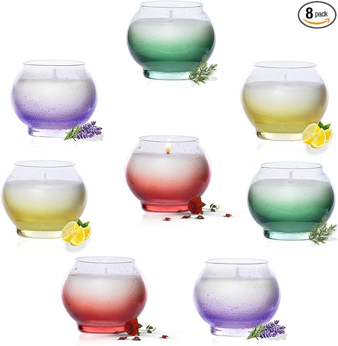 Scented Candles Set 8 Pack, Jar Candles for Home Scented, 4 oz Small Soy Wax Candle, 25 Hour Long Lasting, Aromatherapy Relaxing Candle for Women, Decorative, Christmas Gift - Bloomnest