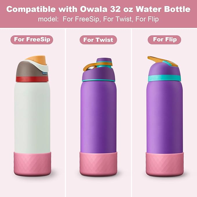 Silicone Boot for Owala Water Bottle 24 oz 32 oz 40 oz, Anti-Slip Protective Sleeve for FreeSip/Twist/Flip Stainless Steel Water Bottles Accessories BEONSKY