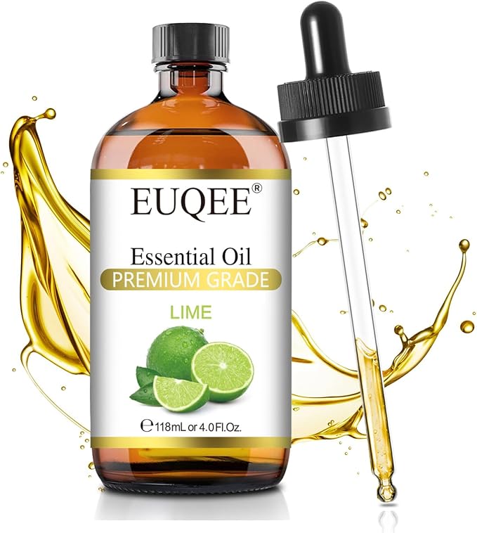 EUQEE Lime Essential Oil 4fl oz Pure Lime Oil Essential Oil with Dropper for Diffusers, DIY Soap & Bath Bombs (118 ml) - Bloomnest