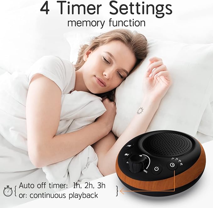 Sound Brown Noise Machine White Noise Machine Nonstop 30 Soothing Sounds Sound Therapy for Baby Kids Adults Sleep Machine 36-Level Vol Auto-Off Timer Memory Function for Home Travel Office - Bloomnest
