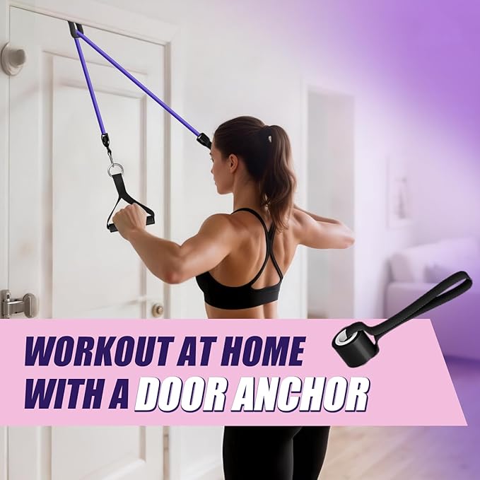 WHATAFIT Resistance Bands, Exercise Bands，Resistance Bands for Working Out, Work Out Bands with Handles for Men and Women Fitness, Strength Training Home Gym Equipment - Bloomnest