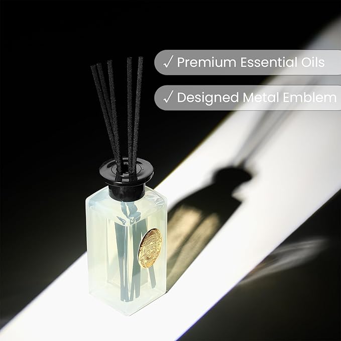 M&SENSE 6.3 oz Large Reed Diffuser Set | Jasmine Garland Scent Oil Diffuser with Sticks | Hotel Collection Non-Toxic Essential Oil |for Bedroom Bathroom Living Room - Bloomnest