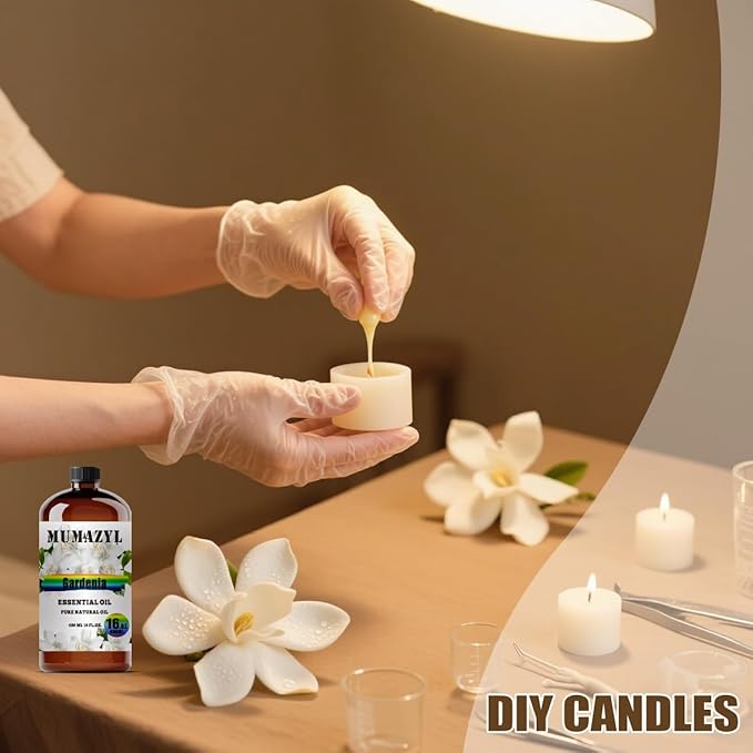 Gardenia Essential Oil, Gardenia Oil 16 Fl Oz 480ML for Diffuser Humidifier Yoga Cleaning DIY Candle Soap Making Essential Oils - Bloomnest