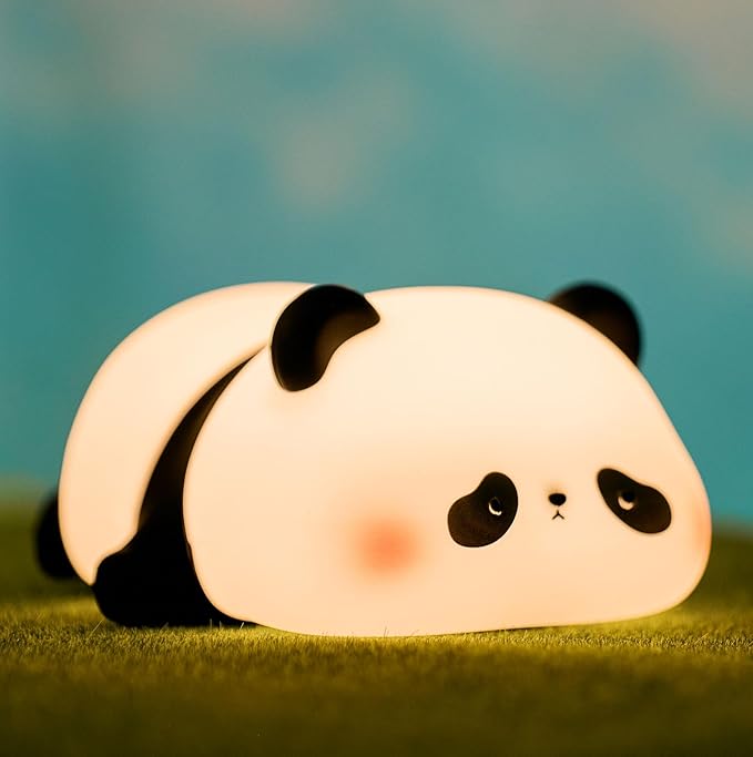 DREAMING MY DREAM Cute Panda Night Light, LED Squishy Novelty Animal Night Lamp, 3 Level Dimmable Nursery Nightlight for Breastfeeding Toddler Baby Kids Decor, Cool Gifts Kids (Panda Pangda) - Bloomnest