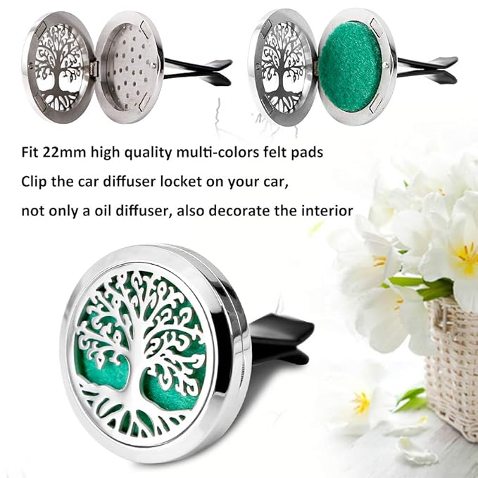 Maromalife 4 PCS Car Vent Clip Diffuser Clip, 30mm Aromatherapy Essential Oil Diffuser Car Clip with 40 Felt Pads, Gift for Women/Men, Mothers Day, Christmas, Birthday - Bloomnest