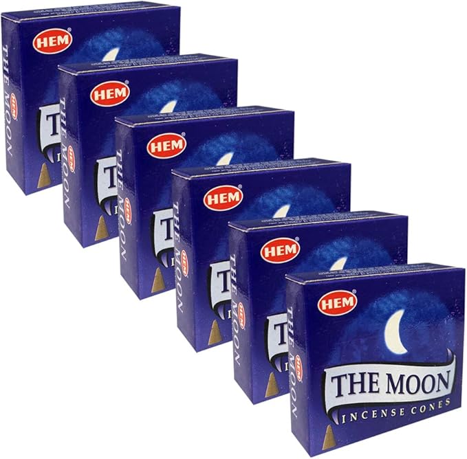 TRUMIRI Incense Cone Holder Bundle with Hem The Moon Incense Cones - Pack of 6 (Approx 60 Cones) TRUMIRI