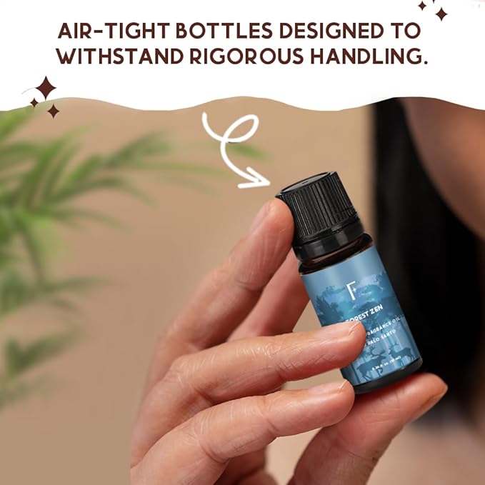 Folkulture Essential Oils for Home | Set of 6 (0.34 fl oz x 6) Sandalwood Essential Oil, Palo Santo Diffuser Oils for Relaxation | Pine & Cedar Oil Scents | Eucalyptus & White Sage Oil for Women - Bloomnest