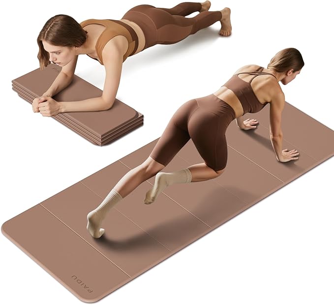 Foldable Fitness Yoga Mat | 2/5" (10MM) Extra Thick | SGS Certified Non-Slip TPE | 75x26" Extra Long-Wide | Portable & Easy Store | for Yoga, Pilates, Home Gym & Full-Body Workouts - Bloomnest