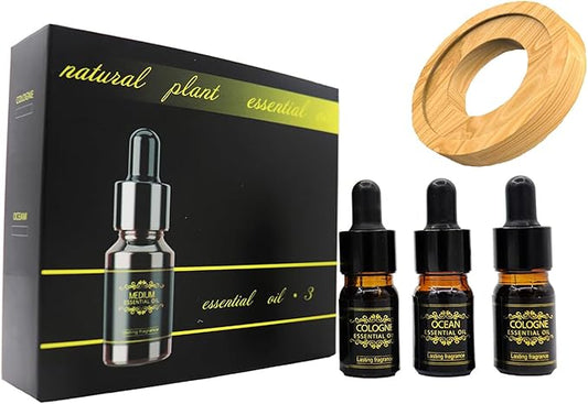 1 Pack Fragrance Tablet Ring, 3 Bottles of Solar Car Air Freshener Refills (2 Fragrance Scented Cologne/Ocean Essentil Oils Refill) Perfume Oil for Car Air Fresheners Air Purifier Aromatic Diffuser - Bloomnest