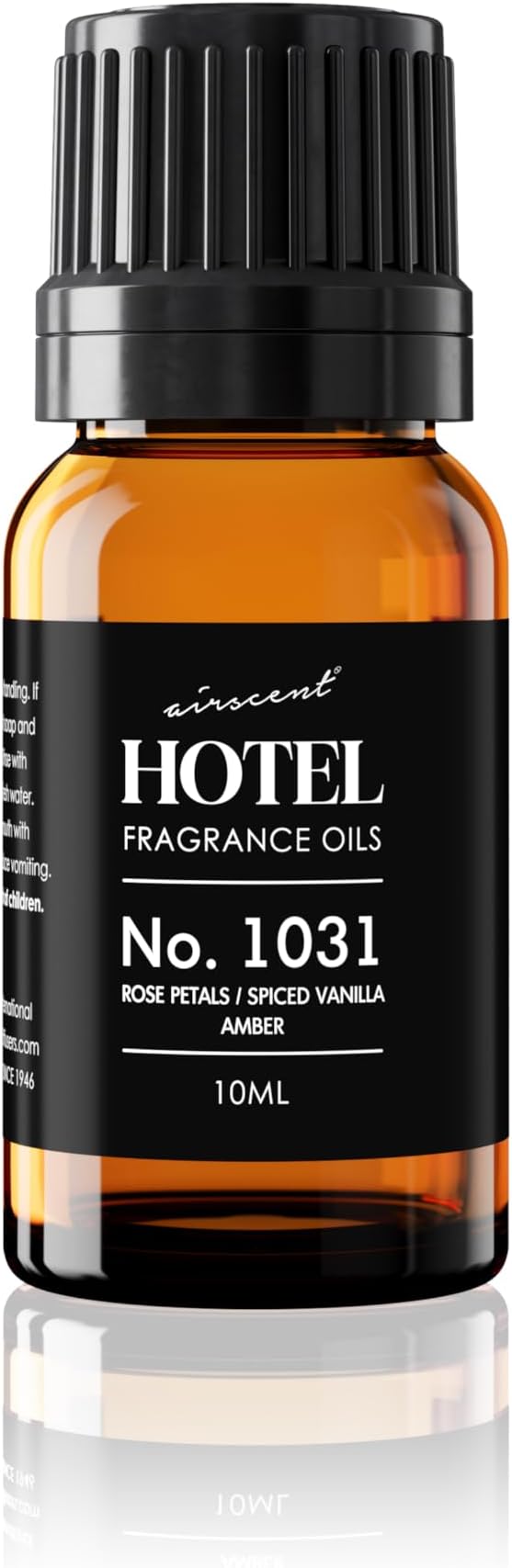 AirScent Hotel Diffuser Oil No. 1031 - Rose Petals Spiced Vanilla Amber - Hotel Scent Dupe - Premium Fragrance Oil for Ultrasonic and Waterless Diffusers and Crafting - 10 mL, 0.34 fl oz Glass Bottle