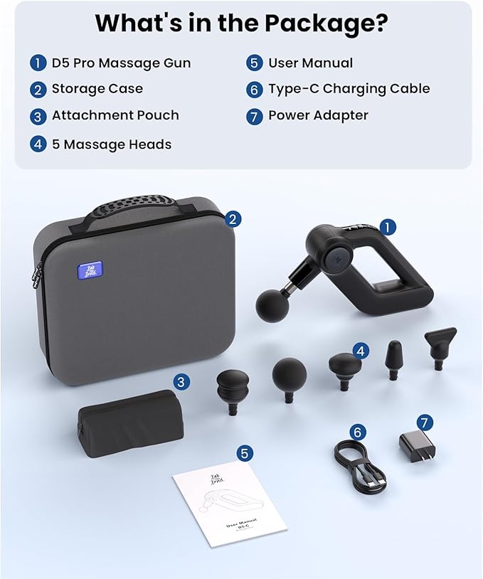 BOB AND BRAD D5 Pro Massage Gun with 13mm Amplitude, FSA Eligible/HSA Eligible, Powerful Percussion Massage Gun Deep Tissue with Max Power for Athletes Gym, Handheld Muscle Massager for Pain Relief - Bloomnest