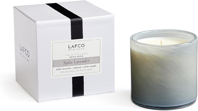LAFCO New York Signature Candle, Spike Lavender - 15.5 oz - 90-Hour Burn Time - Reusable, Hand Blown Glass Vessel - Made in The USA - Bloomnest