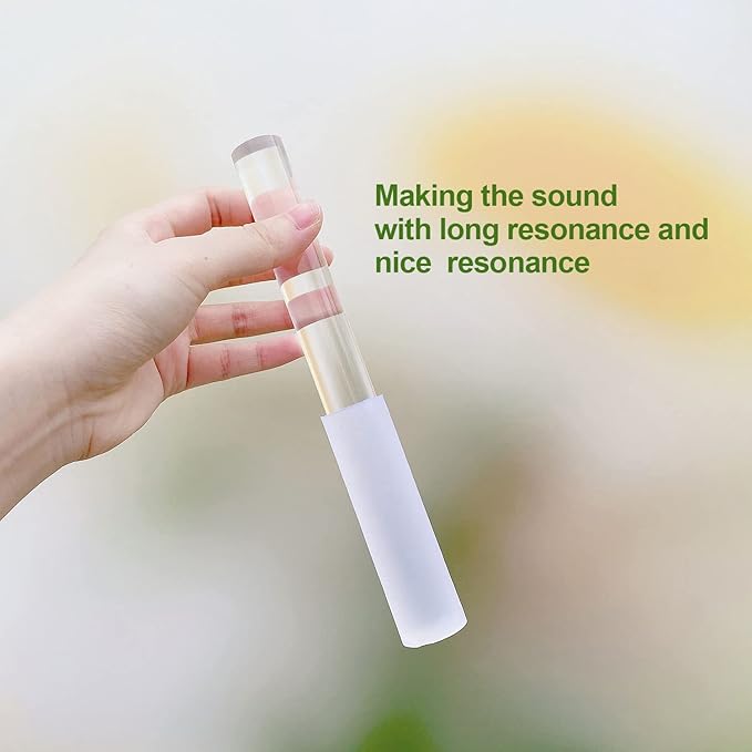 Singing Bowl Mallet Clear Acrylic Base Silicone Rubber Striker Mallet for Playing Quartz Crystal Singing Bowl with Bundle Pocket(Clear) - Bloomnest