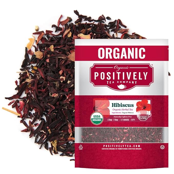 Organic Positively Tea Company, Hibiscus, Herbal Tea, Loose Leaf, 16 Ounce - Bloomnest
