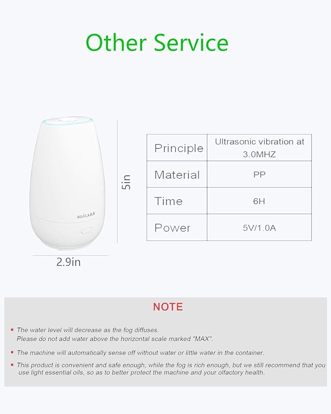 SOICARE Car Diffuser (2nd Generation), Small Portable Car Essential Oil Diffuser with Built-in USB Cable, Mini Aromatherapy Air Scent Humidifier Diffuser for Travel/Office/Home (White) - Bloomnest