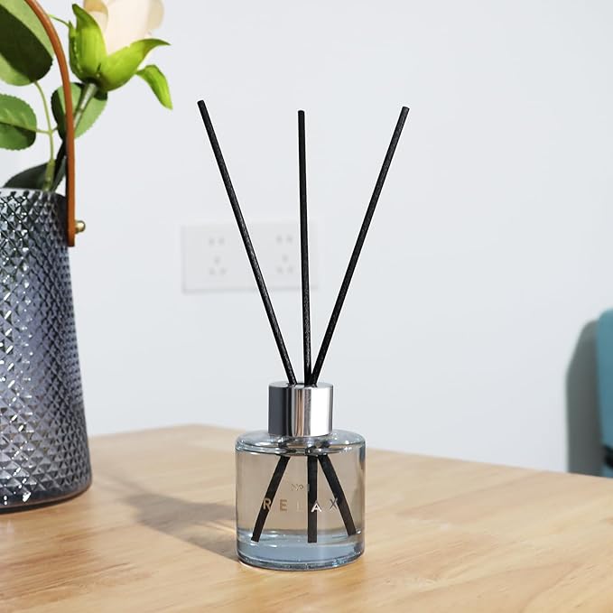 3 Pack Fragrance Reed Diffuser, 50ML Lavender Honey Jasmine White Tea Lemongrass Ginger Aromatherapy Diffuser Set with 12 Black Fiber Sticks,Air Freshener for Bedroom Bathroom Office - Bloomnest
