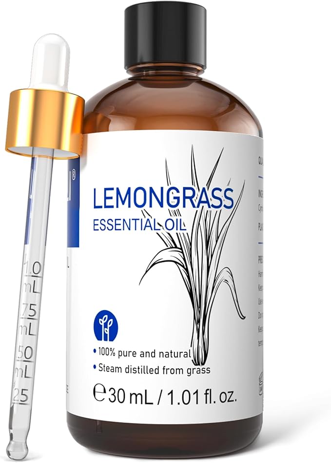 HIQILI Essential Oil, 100% Pure Natural Undiluted - Lemongrass - 1.01 Fl. Oz - Bloomnest