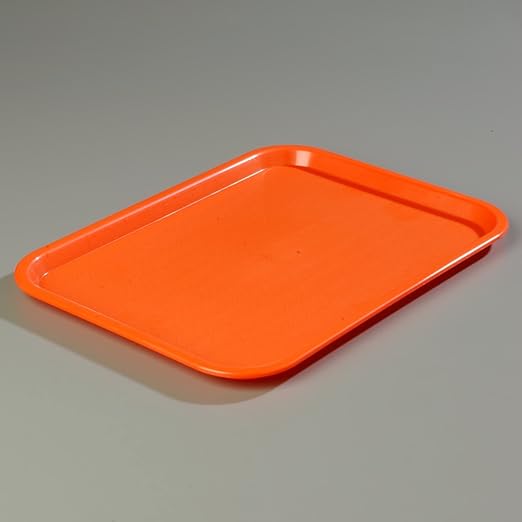 Carlisle FoodService Products CT121624 Cafe Standard Plastic Cafeteria/Fast Food Tray, NSF Certified, BPA Free, 16" Length x 12" Width, Orange (Pack of 24) - Bloomnest