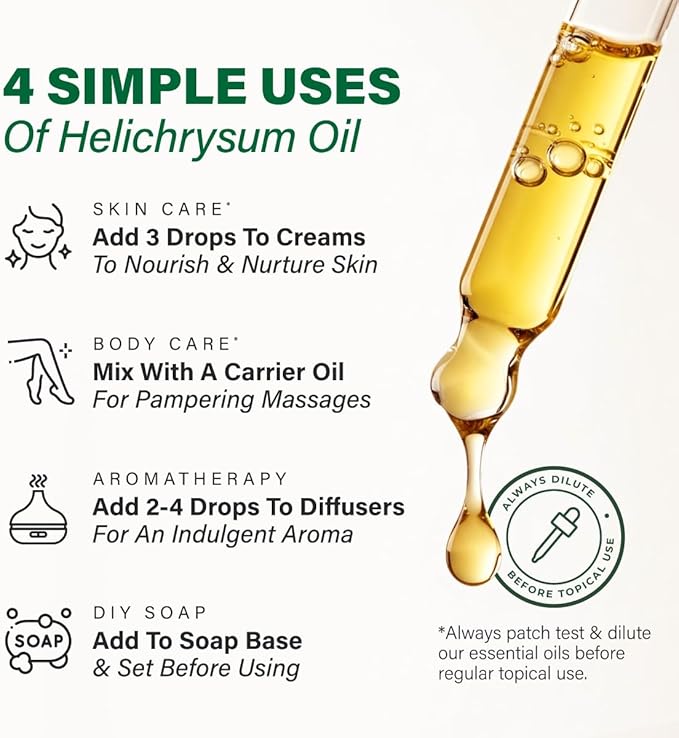 KUKKA Helichrysum Essential Oils - 4 Fl Oz - for Hair, Skin, Diffuser, Aromatherapy & DIY Soap Making Scent - Bloomnest