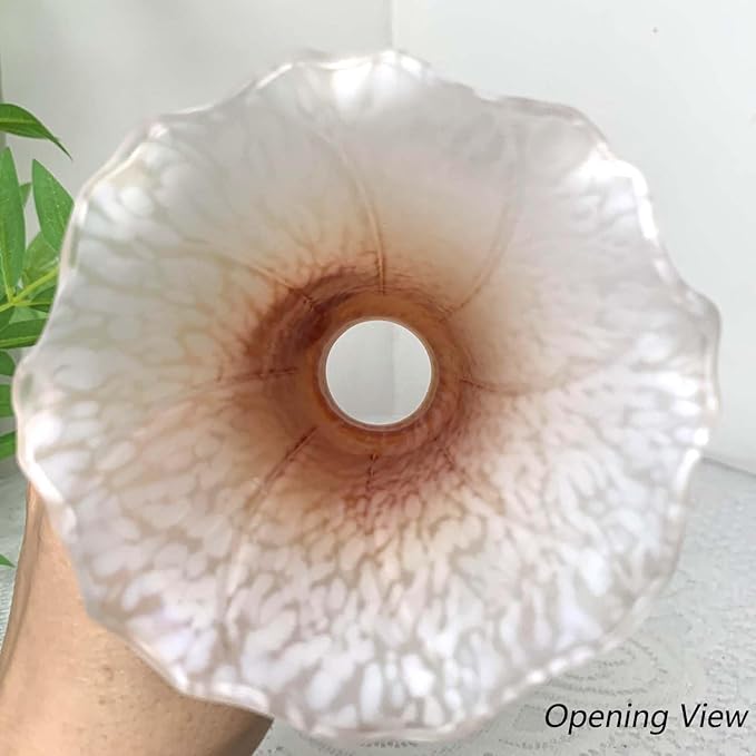 Bieye LL01 Hummingbird Flying Over Lily Flower Blown Glass Table Lamp for Home Decor (Orange White, 4.25Wx12H)