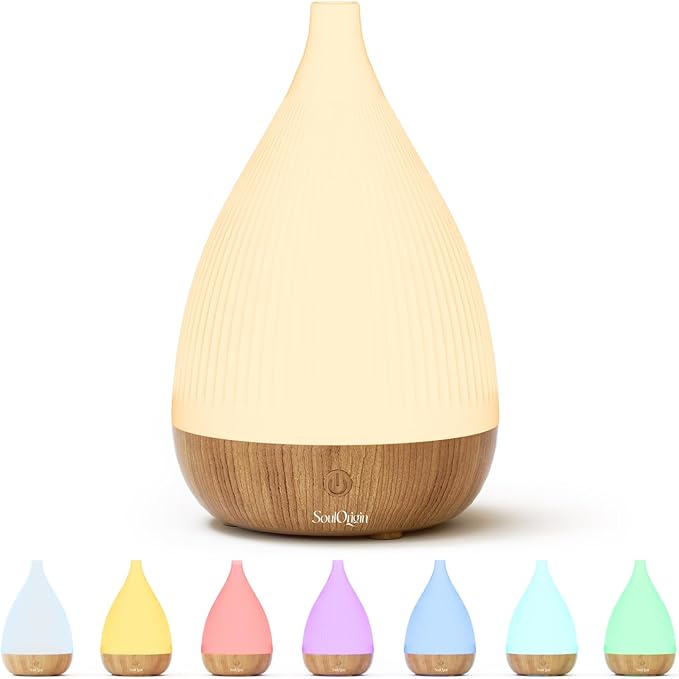 Ultrasonic Essential Oil Diffuser, Home Fragrance Aroma Diffuser with Auto Shut-Off, 8-Color Night Light & Ultra-Quiet Operation, BPA-Free Portable Aromatherapy Humidifier for Home (Light) - Bloomnest