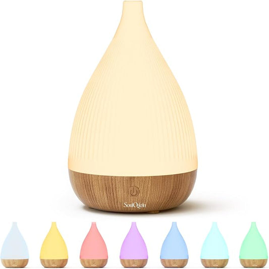 Ultrasonic Essential Oil Diffuser, Home Fragrance Aroma Diffuser with Auto Shut-Off, 8-Color Night Light & Ultra-Quiet Operation, BPA-Free Portable Aromatherapy Humidifier for Home (Light) - Bloomnest