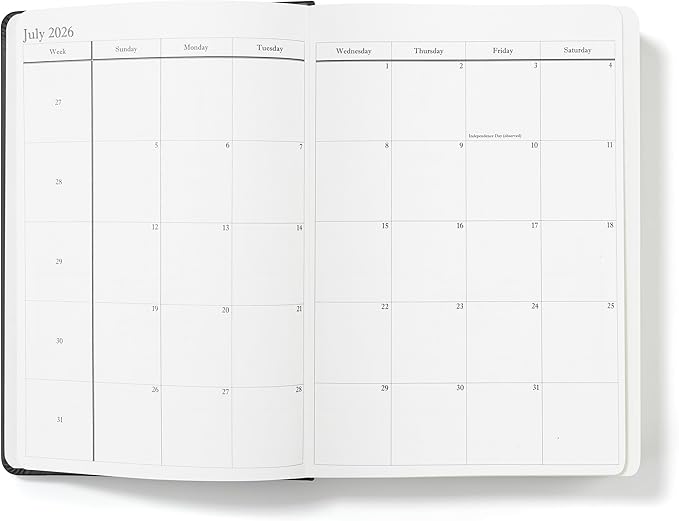Wykeham's Executive 2026 Daily Journal Planner – US Public Holidays & Format – Customization Available (Black, 8.5"×5.5") - Bloomnest