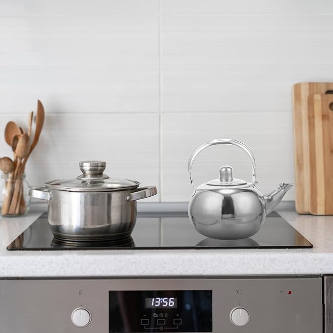 Thickened Stainless Steel Tea Pot with Strainer Infuser Small Portable Kettle for Home Brewing Loose Leaf Flower and Fruit Tea Steeping Easy to Clean and Store