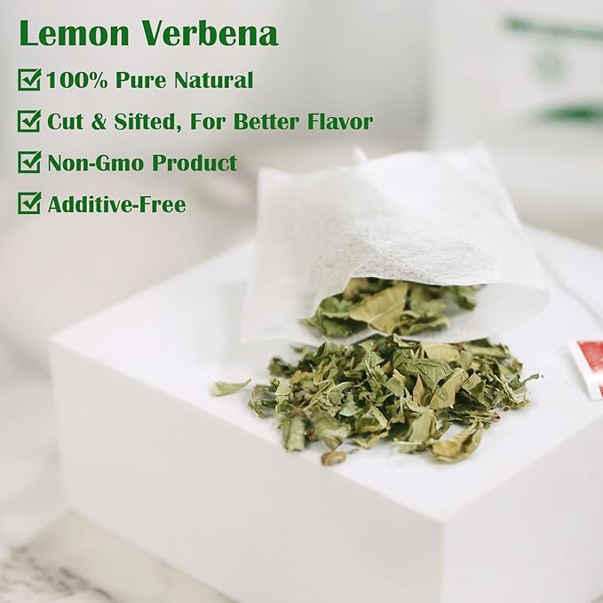 TEARELAE - Lemon Verbena Tea Bags - 1.5g x 50 Count - Natural Cut & Sifted Lemon Tea - Non-GMO - Caffeine-free - Cedron - Verbena Tea For Digestion Support & Calming - Bloomnest