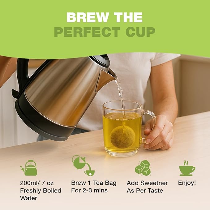 HANDPICK, Organic Green Tea Bags - 100 Eco-Friendly Tea Bags | USDA Organic | Resealable Pack for Freshness | Delicate & Flavory | Direct From India - Bloomnest