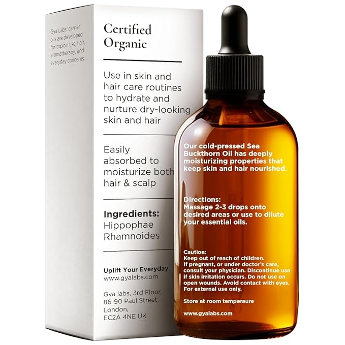 Gya Labs Sea Buckthorn Carrier Oil - 1.7 Fl Oz - for Hair, Skin, Face, Scalp & Body Massage - Bloomnest