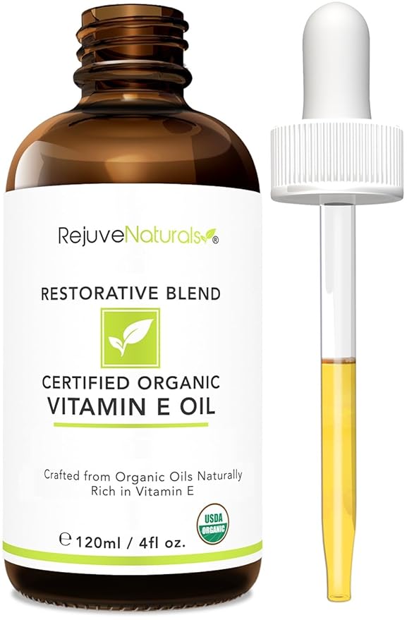 Vitamin E Oil - 100% All Natural & USDA Organic (LARGE 4oz Bottle) Repair Dry, Damaged Skin from Surgery & Acne, Age Spots. For Radiant, Hydrated & Youthful Skin. Face & Body Moisturizer - Bloomnest