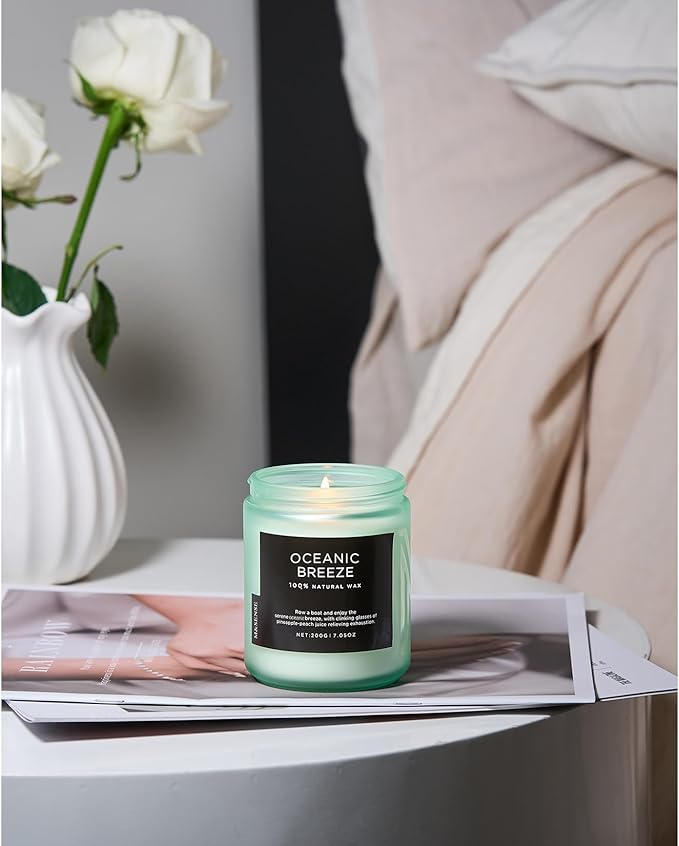 M&SENSE Candle Oceanic Breeze Scented Candle, Long Lasting Pineapple & Mango Scented Natural Soy Wax Candles 7.05oz 50 Hours Burn for Home Scented, Stress Relief Gifts for Women/Men - Bloomnest