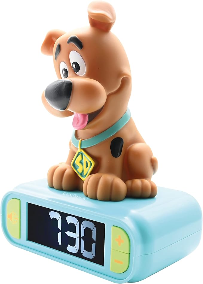 LEXiBOOK - Scooby-Doo Digital Alarm Clock for Kids with Night Light Snooze, Childrens Clock, Luminous Scooby-Doo, Blue Colour - RL800SD - Bloomnest