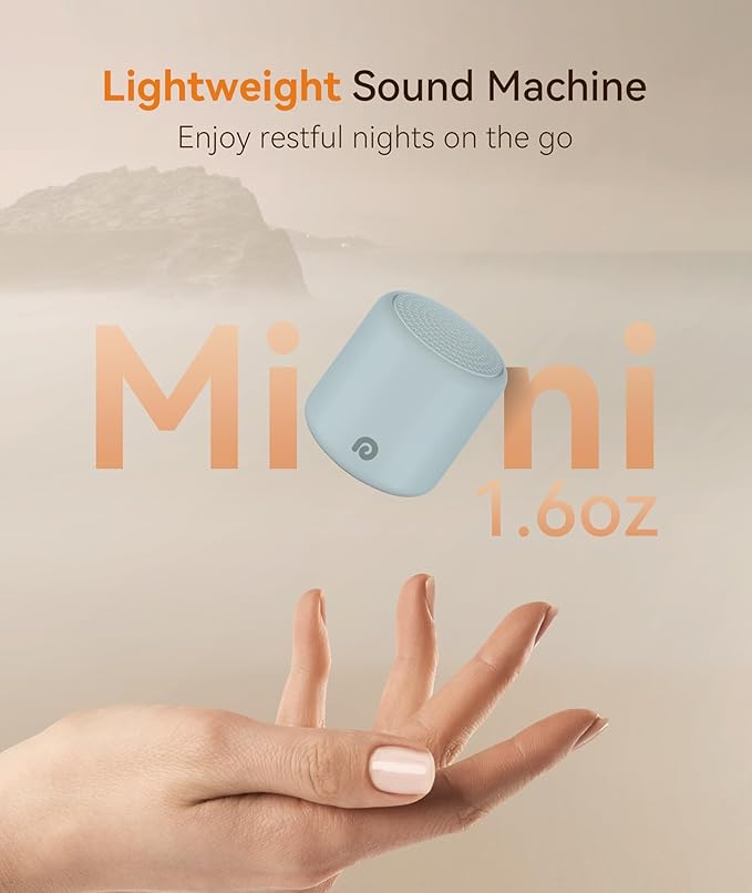 Dreamegg Portable White Noise Machine - Travel Sound Machine for Sleep, Features Powerful Battery, Egg-Sized, 16 Nature Sounds, Timer, Sound Machine for Baby Adults Office Privacy Home Gift (Ocean)