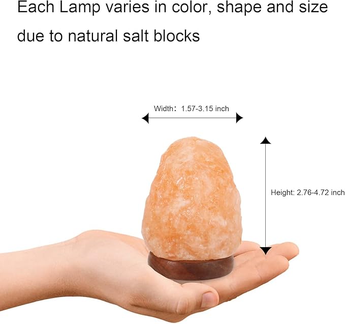 Wrcevtor Natural Salt Rock Night Lamp with 7 Colors Changing, Mini Small Crystal Salt Lamp for Home Decor and Gift - Natural Shaped, Premium Wood Base - Bloomnest