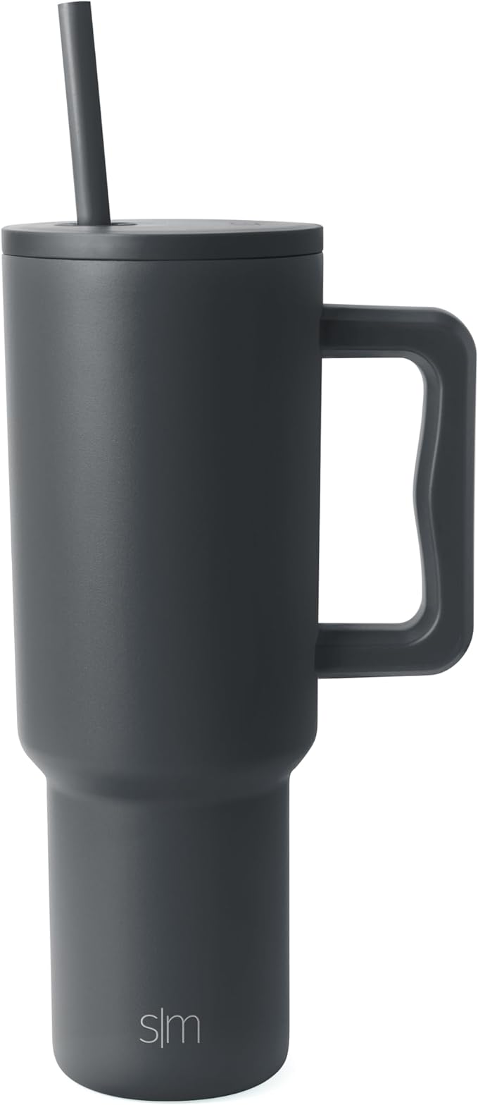 Simple Modern 40 oz Trek Tumbler with Handle and Straw Lid | Cup Holder Friendly Insulated Stainless Steel Travel Mug | Graphite SimpleModern
