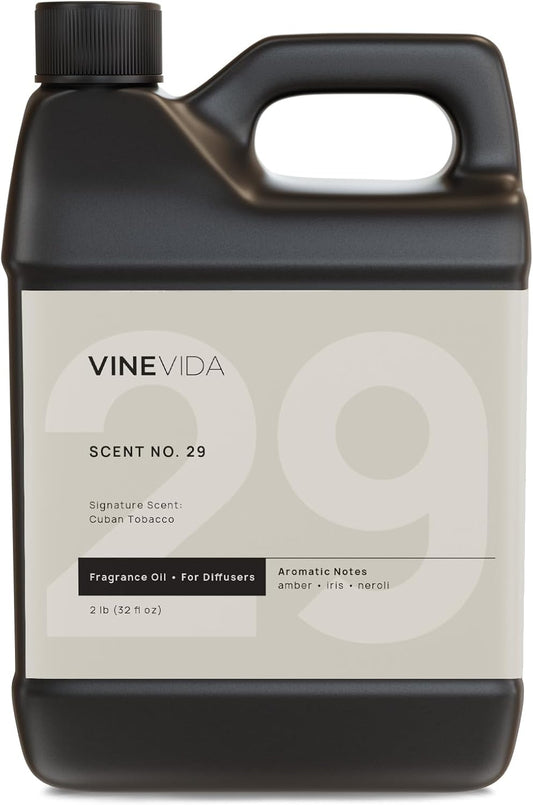 VINEVIDA [32 Fl Oz] Cuban Tobacco Fragrance Oil for Cold Air Diffusers, Essential Oils for Diffuser Oil Refill & Air Freshener Room Spray
