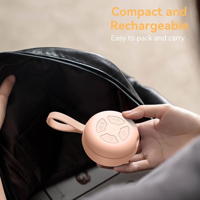Portable Sound Machine for Baby | White Noise | 12 Soothing Sounds | Noise Canceling for Travel, Office, Nursery | Baby Shower | Registry Gift | Sleep Soother for Babies Kids Adults | Peach - Bloomnest