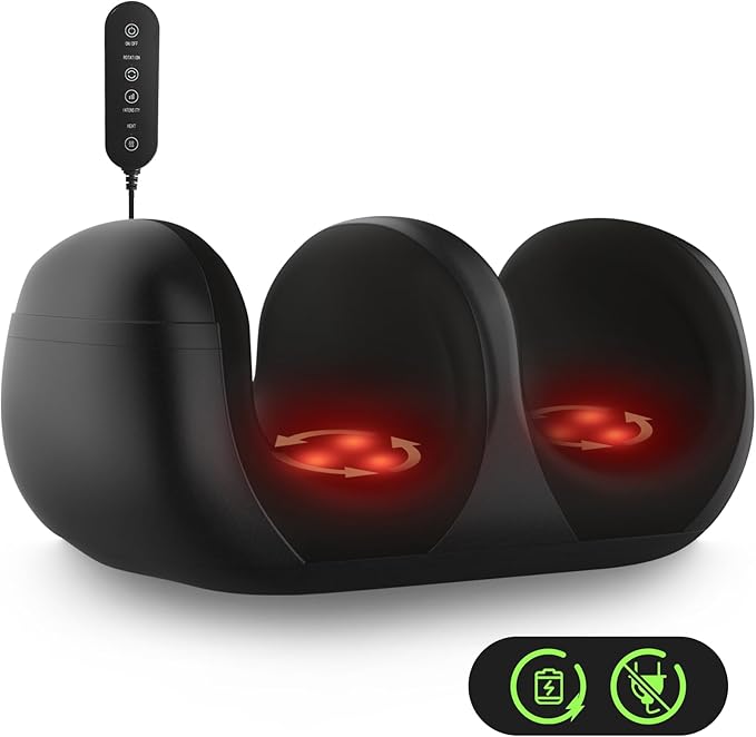 Foot Massager, Shiatsu Foot Massager with Heat, Rechargeable Calf Massager, Massage Calf, Deep Kneading Massage for Home and Office, Gifts for Women, Men, Dad, Mom - Bloomnest
