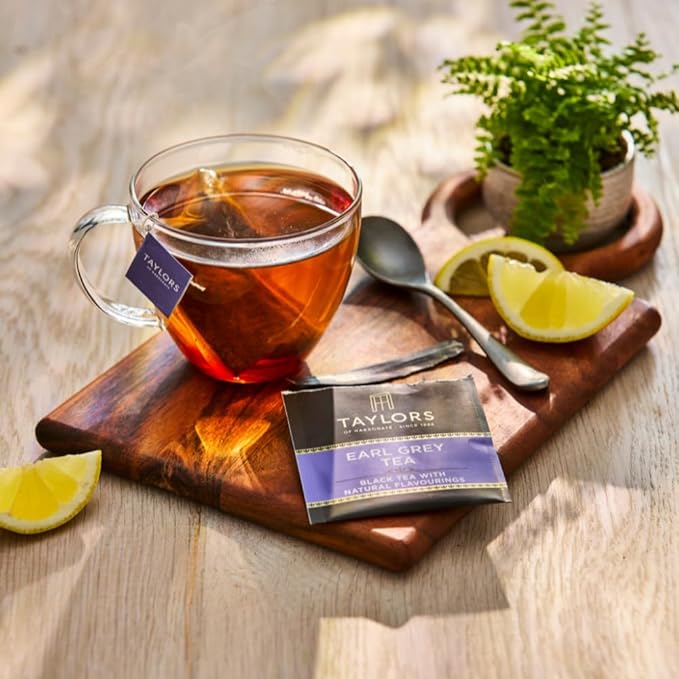 Taylors of Harrogate Earl Grey, Black Tea, Individually Wrapped Bags, 20 Count (Pack of 6), Fragrant, Delicate & Light, Caffeinated, Enjoy Hot or Iced, 120 Teabags - Bloomnest